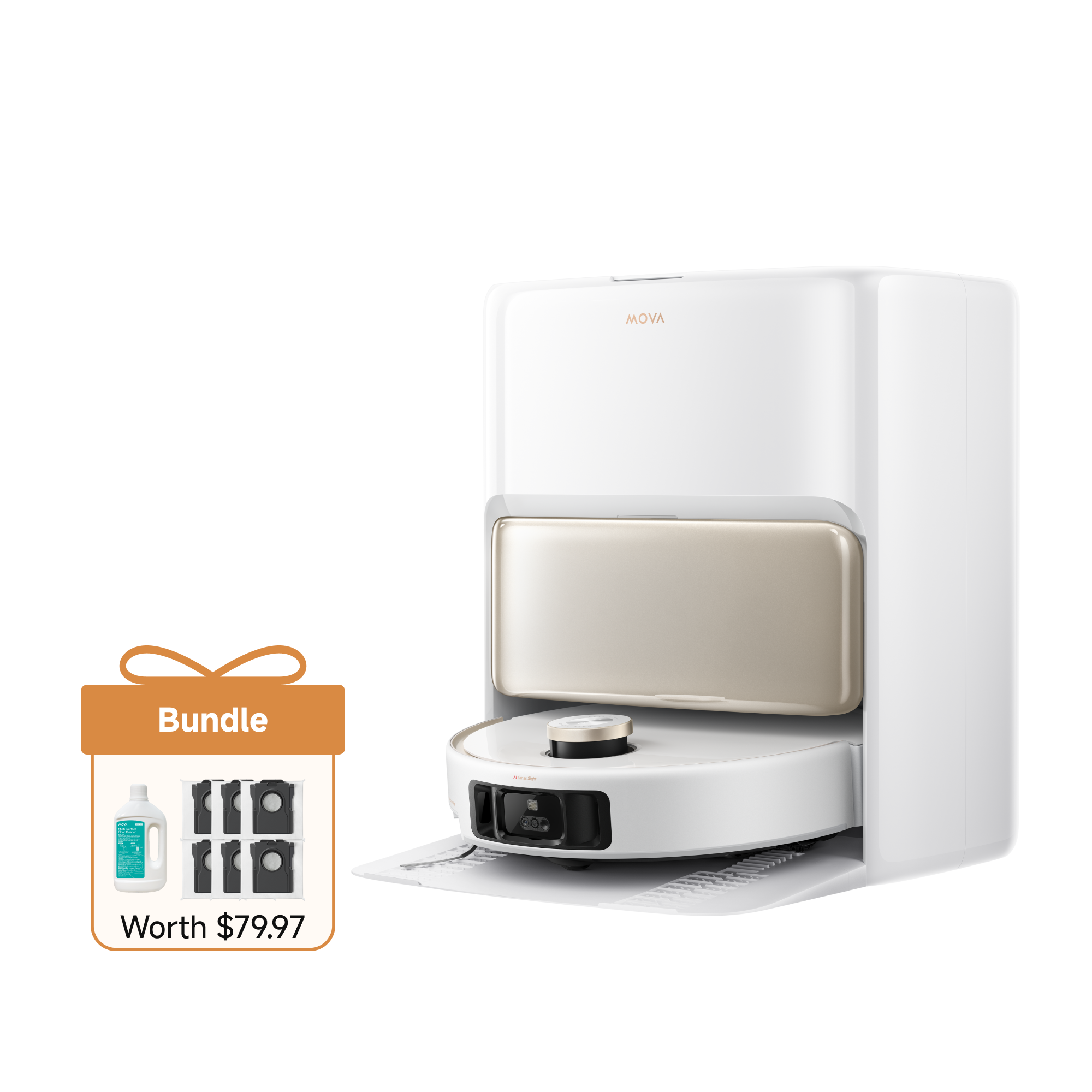 Saisonstart V50 Ultra Complete Robot Vacuum + Multi-Surface Floor Cleaner + 3.2 L Dust Collection Bag*2